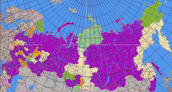 Карта отделений общероссийской общественной организации «Объединение исследователей религии» (по состоянию на март 2004 г.)